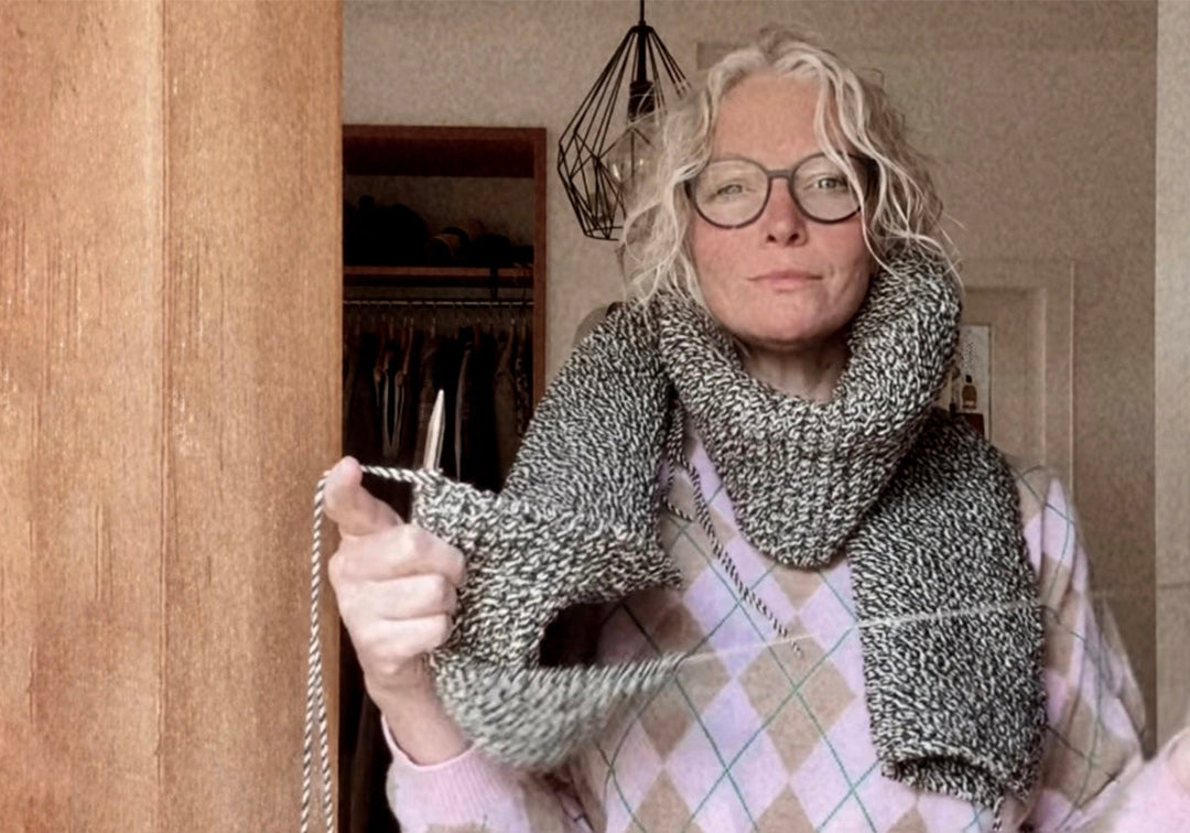 WILD & CHUNKY SCARF gestrickt aus WILDER WOLLE WUID BAVARIAN SEASALT – NATURKINDER