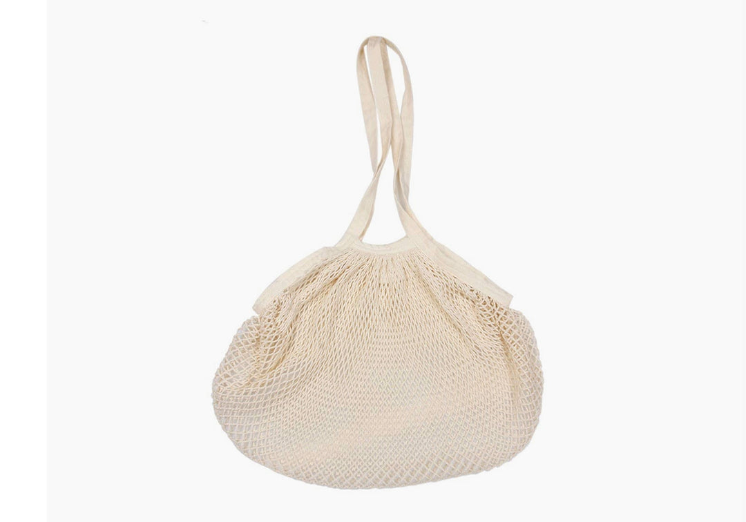 NETZTASCHE MIT LANGEN GRIFFEN | BAUMWOLLE [BIO] [WEISS/NATUR]