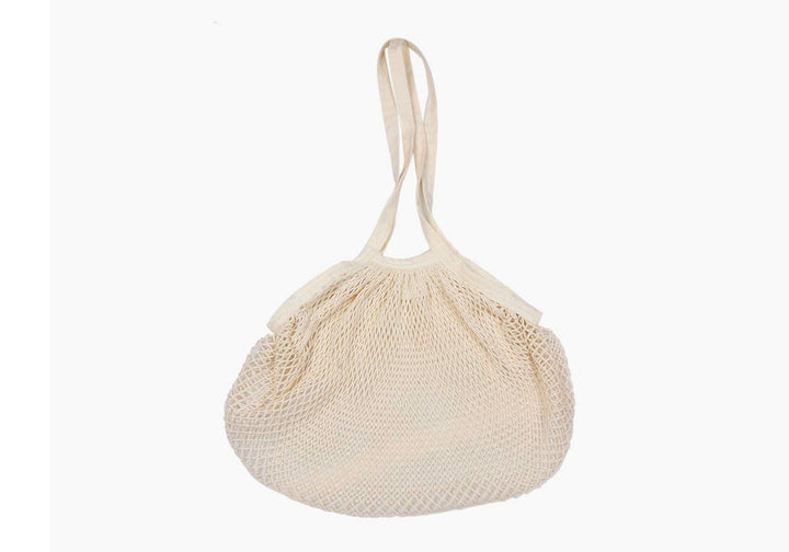 NETZTASCHE MIT LANGEN GRIFFEN | BAUMWOLLE [BIO] [WEISS/NATUR]