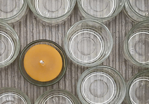 Teelichtglas für BIENENWACHS Teelichte