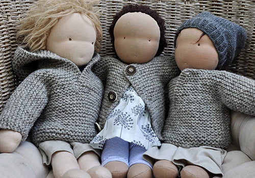 NATURKINDER Puppenpullover/Jacke in drei Varianten [Strickanleitung]